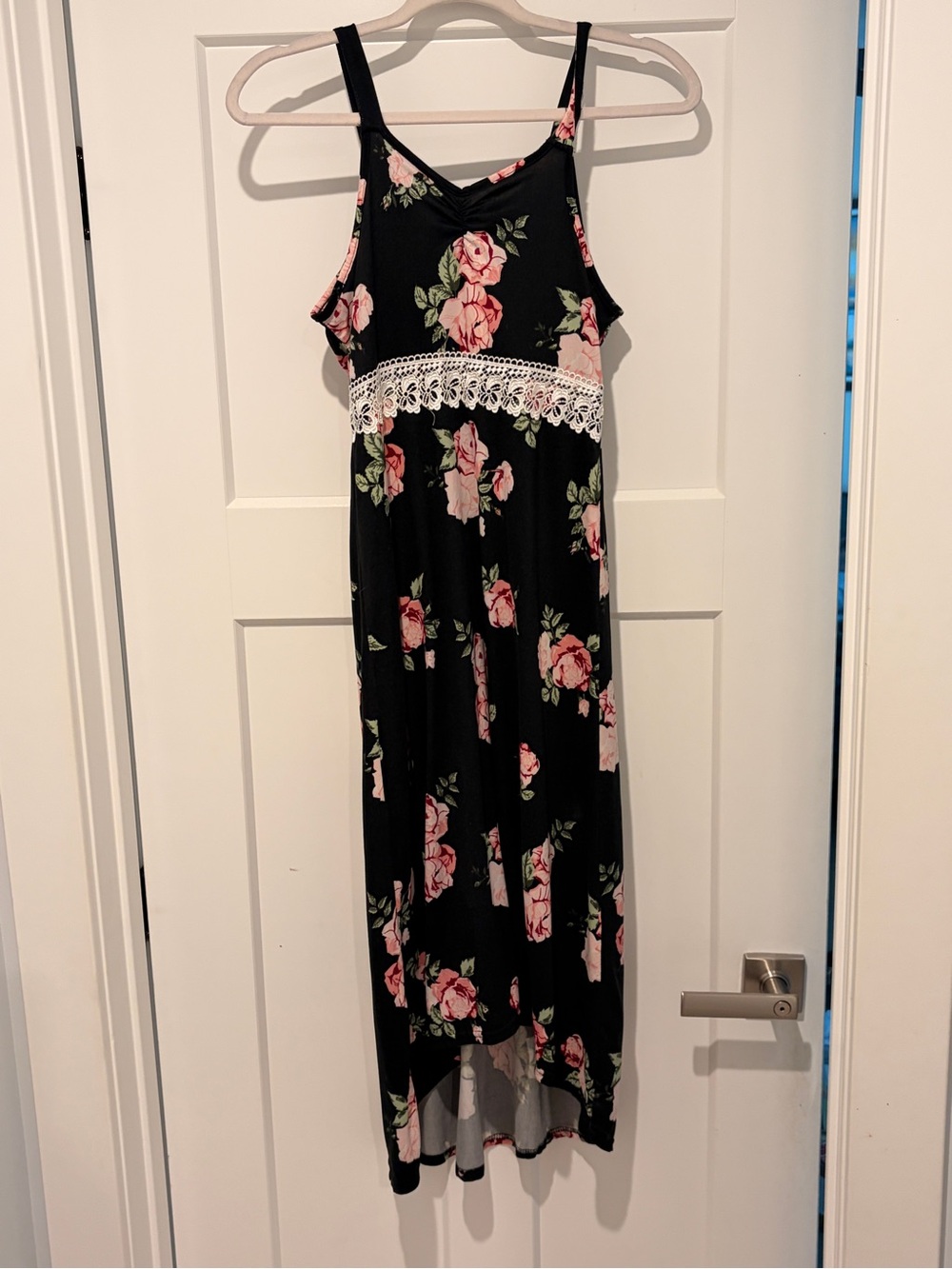Girls Size 14/16  Floral Maxi Dress with Lace Waist